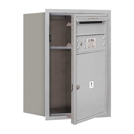 Salsbury Industries Horizontal Mailbox, Aluminum, Powder Coated, 1 Doors, Recessed, Private 3706S-01AFP