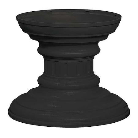 Salsbury Industries Pedestal, Black, Powder Coated, In Ground, Decorative 3386BLK