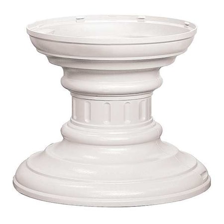 Salsbury Industries Pedestal, White, Powder Coated, In Ground, Decorative 3386WHT