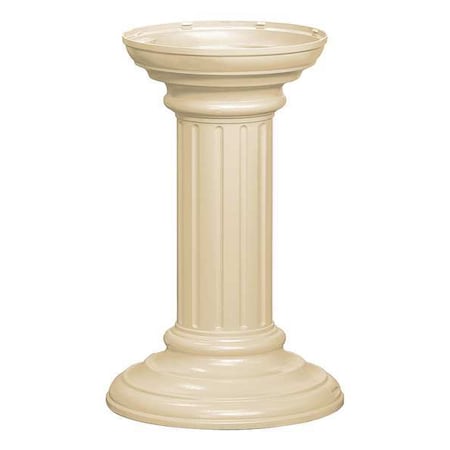 Salsbury Industries Pedestal, Beige, Powder Coated, In Ground, Decorative 3396SAN