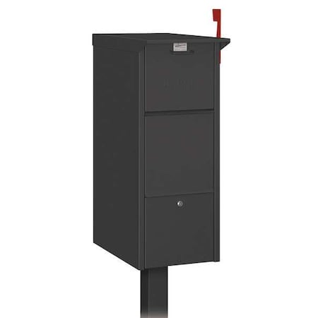 Salsbury Industries Drop Box, Black, Powder Coated, 1 Doors, Recessed, Aluminum 4375BLK