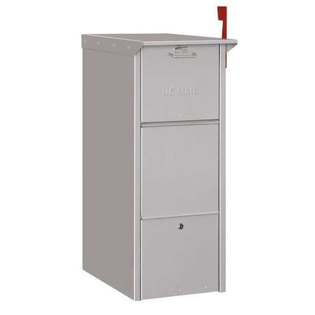Salsbury Industries Drop Box, Gray, Powder Coated, 1 Doors, Recessed, Aluminum 4375SLV