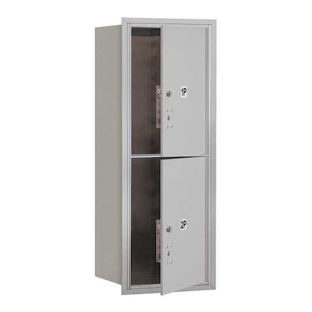 Salsbury Industries Mailbox, Aluminum, Powder Coated, 2 Doors, Recessed, PL5 3710S-2PAFU