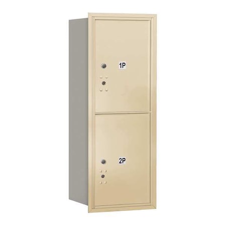 Salsbury Industries Horizontal Mailbox, Sandstone, Powder Coated, 2 Doors, Recessed, PL5 3710S-2PSRU