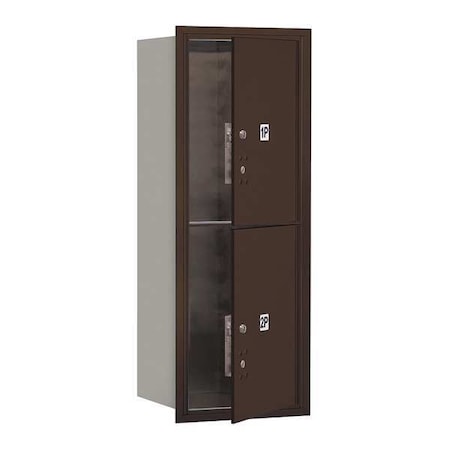 Salsbury Industries Mailbox, Bronze, Powder Coated, 2 Doors, Recessed, PL5 3710S-2PZFU