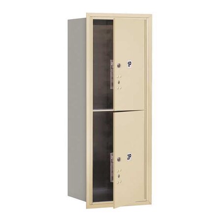 Salsbury Industries Horizontal Mailbox, Sandstone, Powder Coated, 2 Doors, Recessed, USPS 3712S-2PSFU