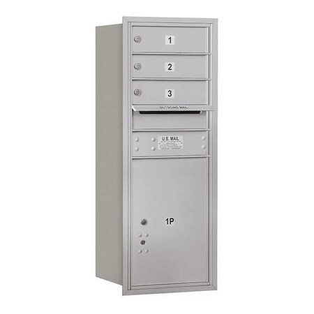 Salsbury Industries Horizontal Mailbox, Aluminum, Powder Coated, 4 Doors, Recessed, PL5 3710S-03ARP