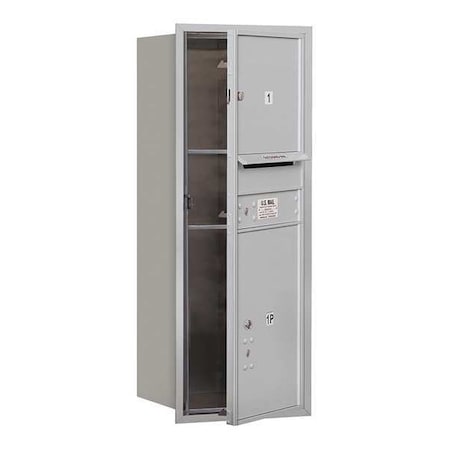 Salsbury Industries Horizontal Mailbox, Aluminum, Powder Coated, 2 Doors, Recessed, MB3 3710S-01AFP