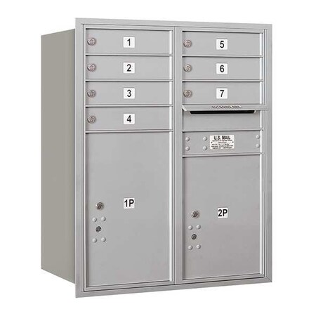 Salsbury Industries Horizontal Mailbox, Aluminum, Powder Coated, 9 Doors, Recessed, PL5 3710D-07ARP