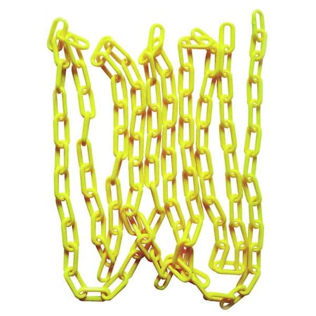 Zoro Select Plastic Chain, Yellow, 100 ft Length, Matte 33L678