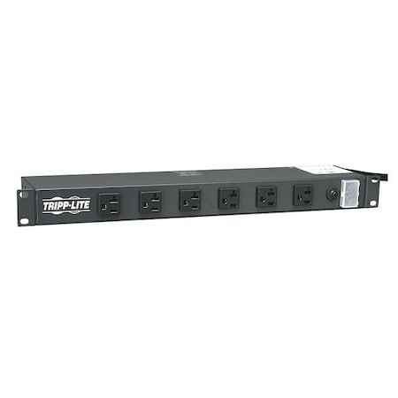 Tripp Lite Power Strip, Surge, Rack Mounted, 5-15R, L5-20P, 15 ft., Black RS-1215-20T