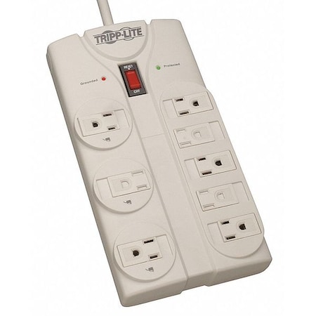 TRIPP LITE Surge Protector Strip, 8 Outlet, Gray TLP808