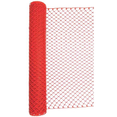 Zoro Select Barrier Fence, 4ft. H, 50 ft. L, Orange 33L955