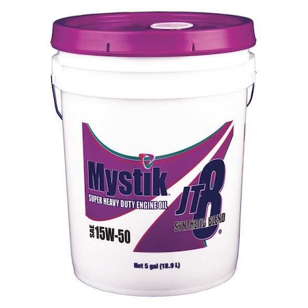 Mystik Motor Oil, 15W-50, Synthetic Blend, 5 Gal. 663004002004