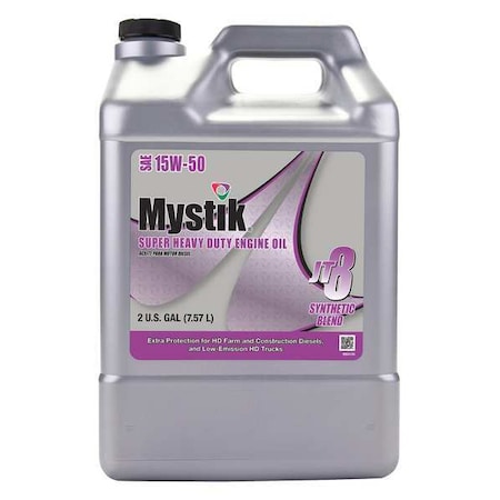 Mystik Diesel Engine Oil, 15W-50, Mineral Oil, 2 Gal. 663004002078