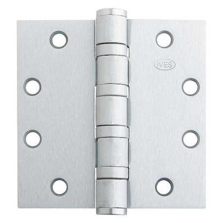 Ives Door and Butt Hinge, Stainless Steel, Full Mortise Mounting, 4 1/2 in Leaf W x 4 1/2 in Leaf H 5BB1HW 4.5X4.5 630