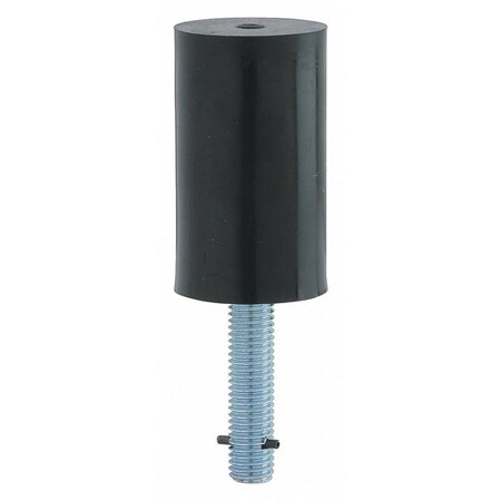 Ives Door Stop, Black, 3-1/2 in. L, Steel, Rubber FS18L