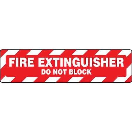 Accuform Fire Extinguisher Sign, 6 in Height, 24 in Width, Vinyl, Rectangle, English PSR273