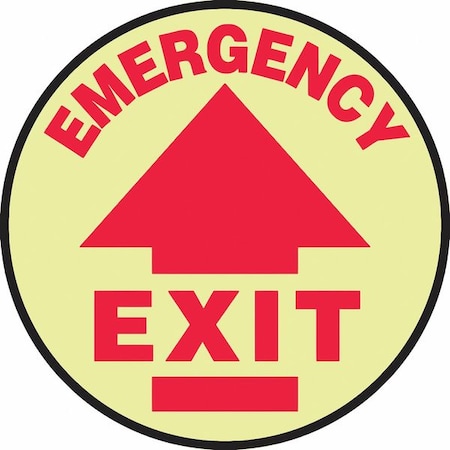Accuform Slip-Gard Round Floor Sign, 17" H, 17" W, Vinyl, Circle, English, MFS761 MFS761