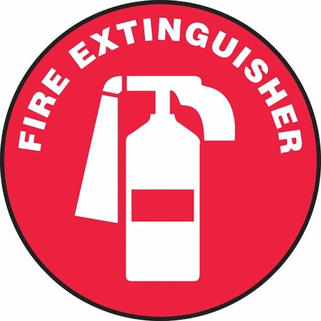 Accuform Floor Sign, Fire, 17" Dia., Sign Background Color: Red MFS1417