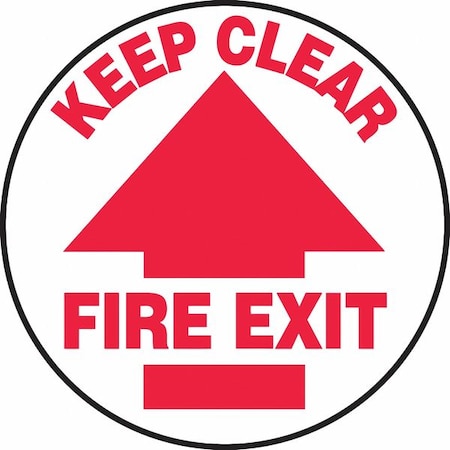 Accuform Slip-Gard Round Floor Sign, 17" H, 17" W, Vinyl, Circle, English, MFS702 MFS702