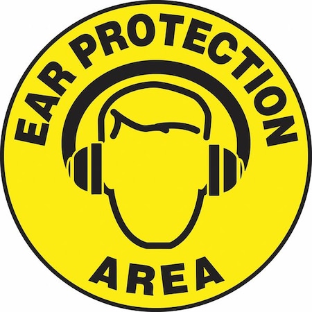 Accuform Slip-Gard Round Floor Sign, 17 in H, 17 in W, Vinyl, Circle, English, MFS233 MFS233