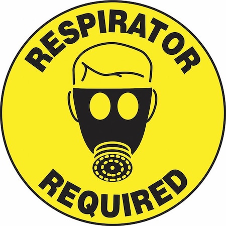 Accuform Floor Sign, Respirator, 17 In. Dia. MFS204
