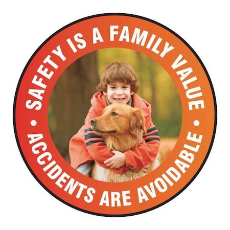 Accuform Slip-Gard Round Floor Sign, 17" H, 17" W, Vinyl, Circle, English, MFS786 MFS786