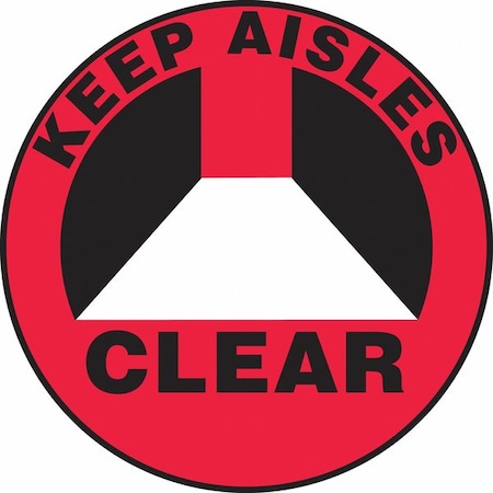 Accuform Slip-Gard Round Floor Sign, 17" H, 17" W, Vinyl, Circle, English, MFS2717 MFS2717