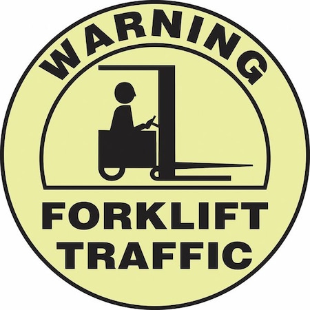 Accuform Slip-Gard Round Floor Sign, 17" H, 17" W, Vinyl, Circle, English, MFS715 MFS715