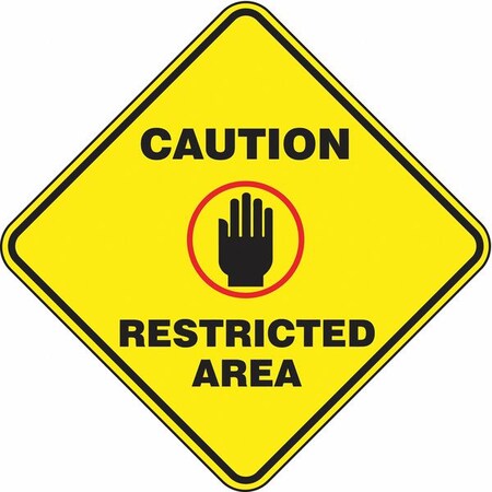 Accuform Slip-Gard Diamond Shape Floor Sign, 17 in H, 17 in W, Vinyl, Diamond, English, PSR434 PSR434