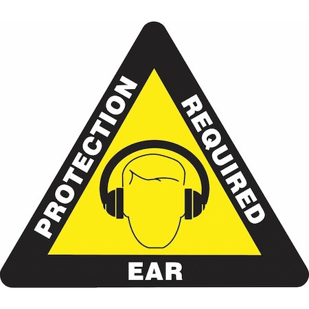 Accuform Slip-Gard Triangle Shape Floor Sign, 15 in H, 17 in W, Vinyl, Triangle, English, PSR836 PSR836