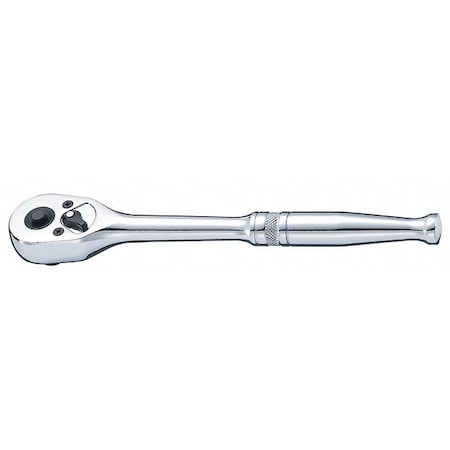 Westward 1/4" Drive 45 Geared Teeth Pear Head Style Hand Ratchet, 5-5/8" L, Chrome Finish 33M357