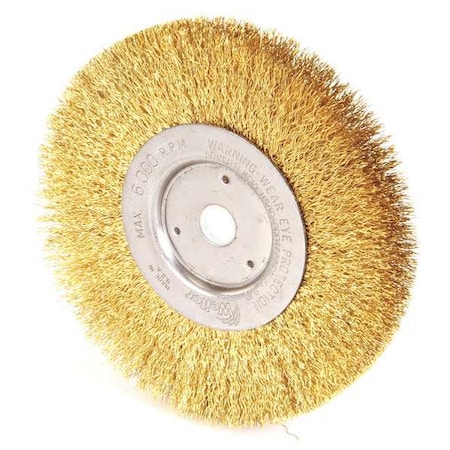 Weiler Crimped Wire Wheel Wire Brush, Arbor, 6" 93801