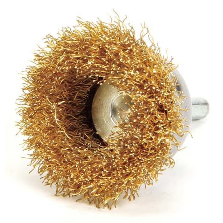 Weiler Crimped Wire Cup Wire Brush, Stem, 1-3/4" 93813