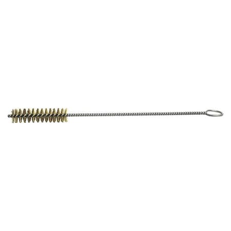 Weiler Hand Tube Wire Brush, Brass, 1/2", 0.004", PK10 93850