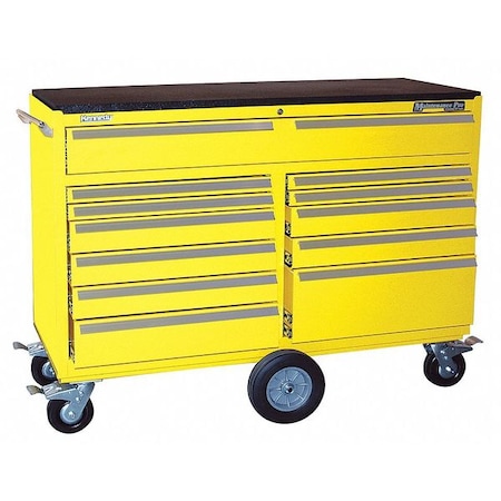 Kennedy Maintenance Pro(TM) Combination Tool Chest/Cabinet, 12 Drawer, Yellow, Steel, 57-1/4" W x 20" D x 5804MPYW