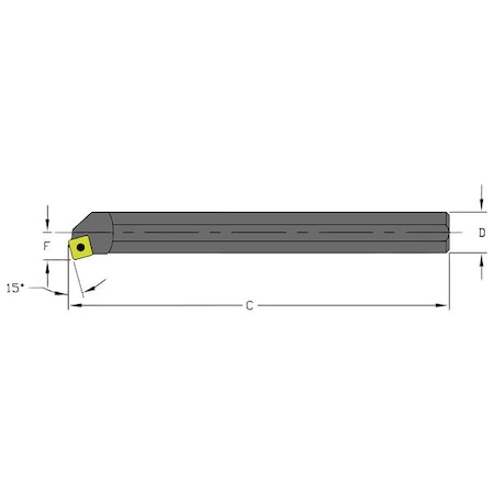 Ultra-Dex Usa Indexable Boring Bar, S08M SSKCR3, 6 in L, High Speed Steel, Square Insert Shape 957-000-292