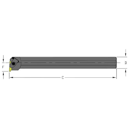 Ultra-Dex Usa Indexable Grooving and Parting Toolholder, S10Q NER2, 7 in L, High Speed Steel 957-000-312