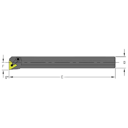 Ultra-Dex Usa Indexable Boring Bar, S16S MTFNR3, 10 in L, High Speed Steel, Triangle Insert Shape 957-000-394