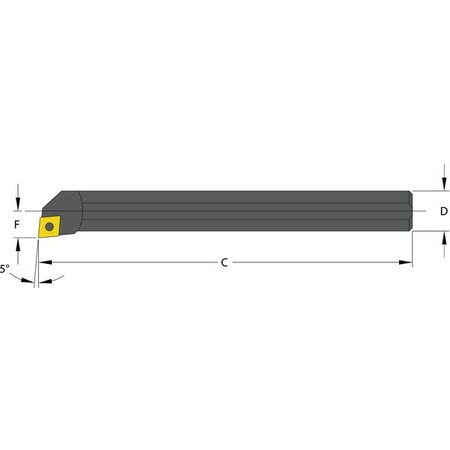 Ultra-Dex Usa Indexable Boring Bar, S02.5G SCLDL1.2, 3-1/2 in L, High Speed Steel 957-000-207