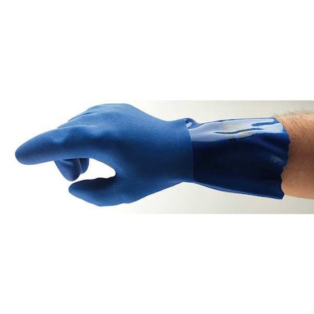 Ansell AlphaTec(R) 04-644 Chemical Resistant Gloves, PVC, 12 in L, 63 mil, Blue, 8, 1 PR 04-644