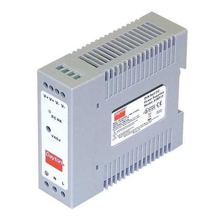 Dayton DC Power Supply, 90/264V AC, 12V DC, 50 W, 4.17 A, DIN Rail 33NT17