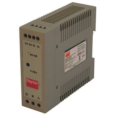 Dayton DC Power Supply, 90/264V AC, 48V DC, 50 W, 1 A, DIN Rail 33NT21