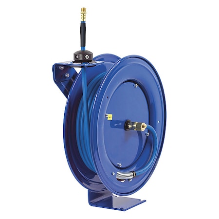 Coxreels Spring Return Hose Reel, 3/8 in Hose Diameter, 50 ft Length, 300 psi Max. Pressure, Brass SH-N-350-BP-BXB