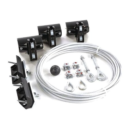 Dayton Festoon System Kit, 1/4 In Rope, L 20 Ft 33N203