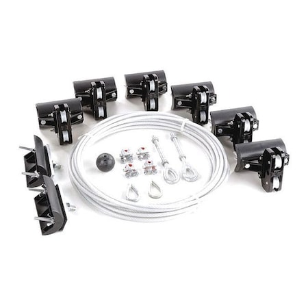 Dayton Festoon System Kit, 1/4 In Rope, L 40 Ft 33N204