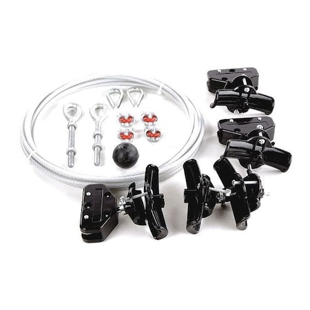 Dayton Festoon System Kit, 1/4 In Rope, L 20 Ft 33N211