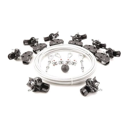 Dayton Festoon System Kit, 1/4 In Rope, L 40 Ft 33N212