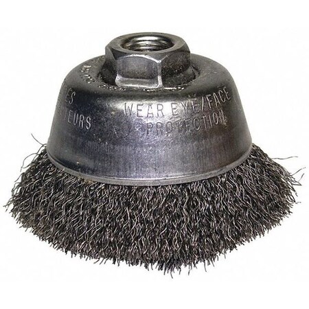 Osborn Crimped Wire Cup Wire Brush, 4"Dia, 1-1/8"L 32134
